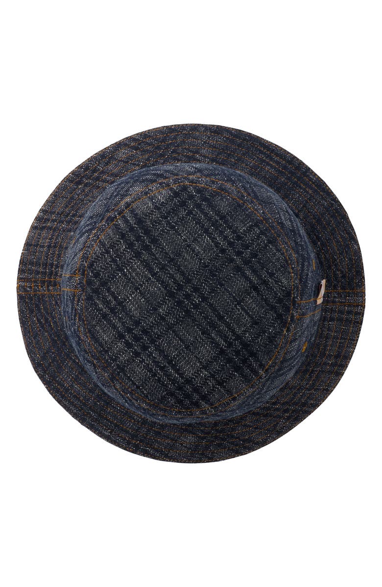 Burberry Check Jacquard Denim Bucket Hat, Alternate, color, Indigo