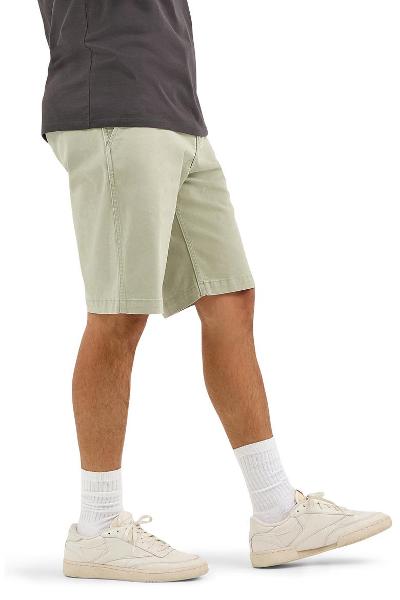 Casey Jones Flat Front Stretch Cotton Shorts, Alternate, color, TEA