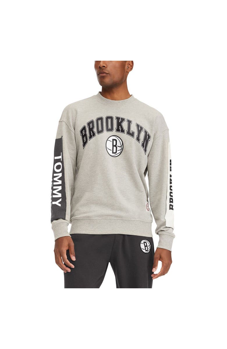 TOMMY JEANS Men's Tommy Jeans Gray Brooklyn Nets James Patch Pullover Sweatshirt, Main, color, Gray