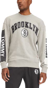 TOMMY JEANS Men's Tommy Jeans Gray Brooklyn Nets James Patch Pullover Sweatshirt