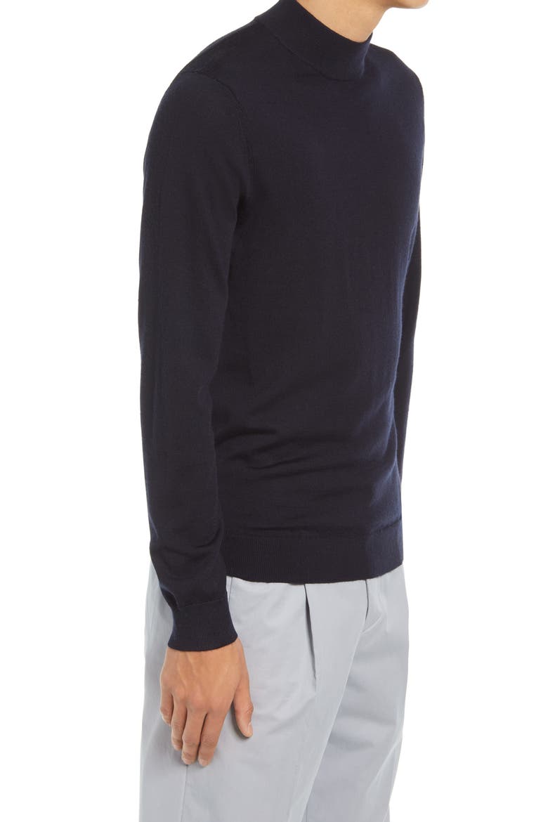 Trafford Long Sleeve Wool Polo Sweater, Alternate, color, NAVY