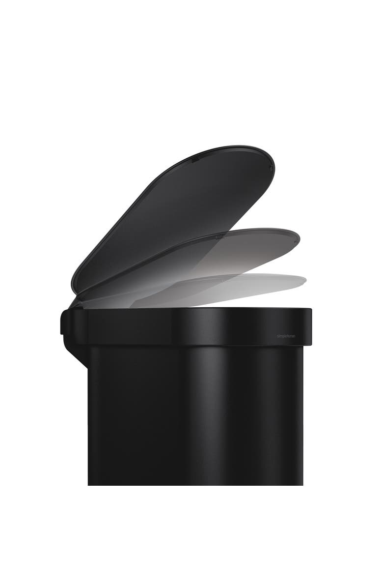 simplehuman 45L slim step can, Alternate, color, Matte Black