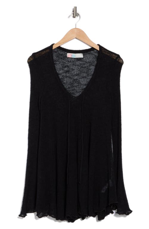 Free People Long Sleeve Tunic Sweater In Black