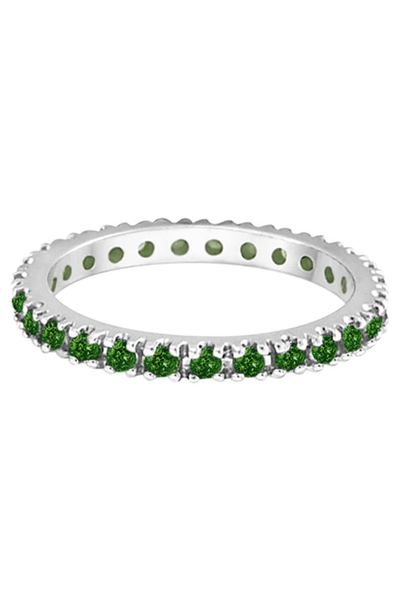 Eternity Stackable Ring Band 14K, Alternate, color, Emerald/White Gold