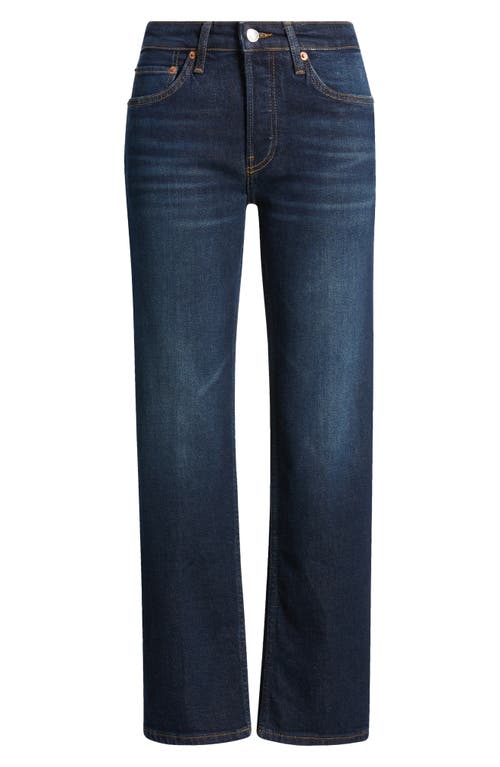 Re/done Slim Straight Crop Jeans In Barely Worn