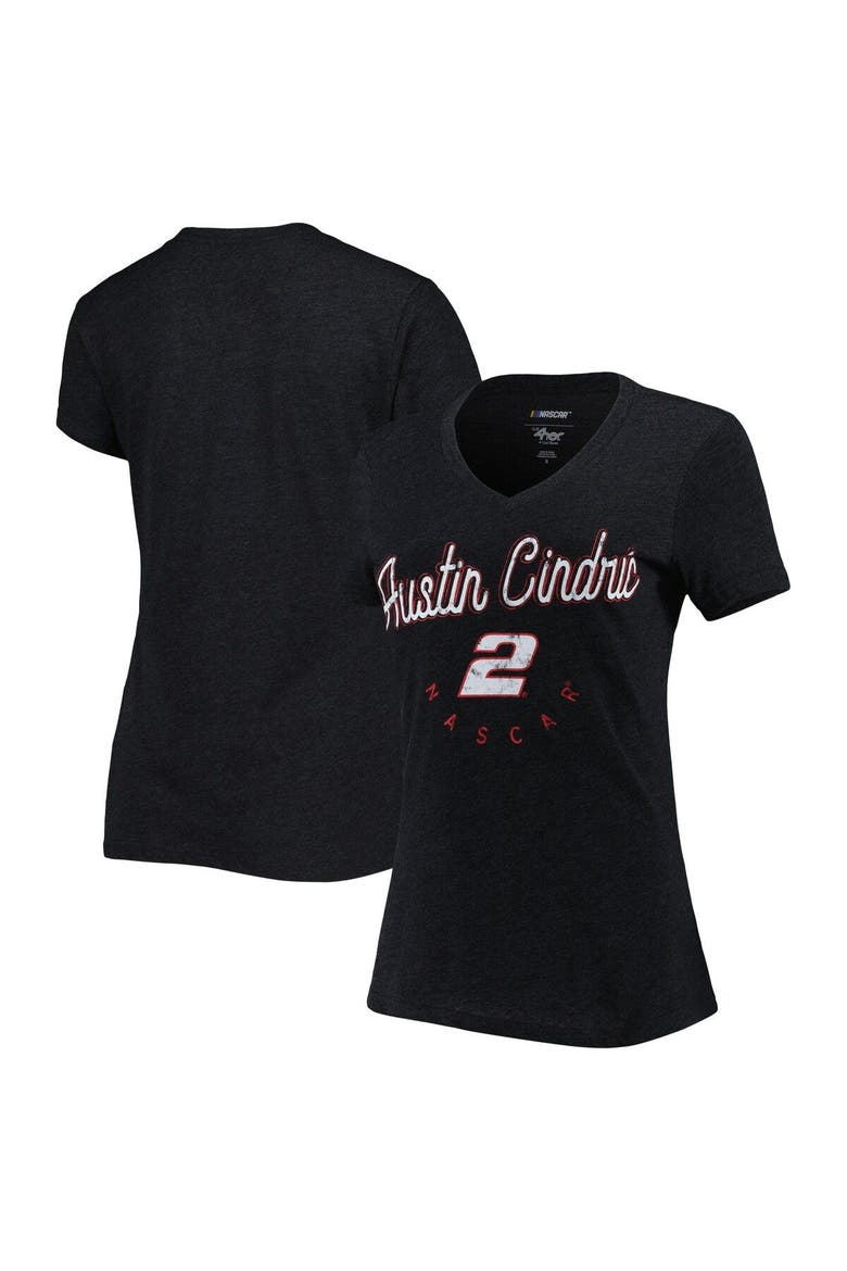 Women's G-III 4Her by Carl Banks Gray Austin Cindric Bump & Run V-Neck T-Shirt, Main, color, Gray