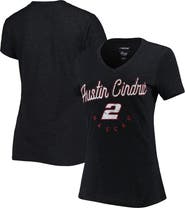 G-III 4HER BY CARL BANKS Women's G-III 4Her by Carl Banks Gray Austin Cindric Bump & Run V-Neck T-Shirt