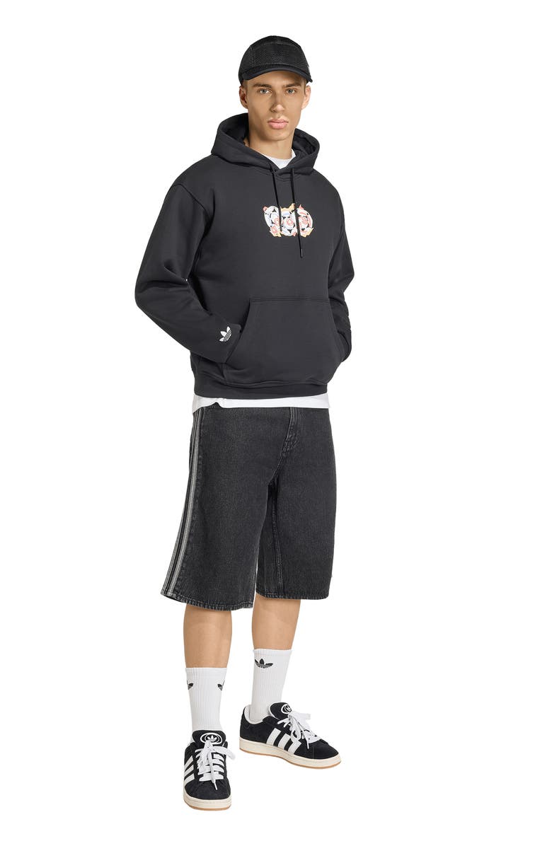 adidas Anime Soccer Cotton Blend Graphic Hoodie, Alternate, color, Black/ /