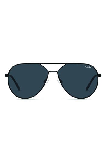 Quay Australia Hold Please 55mm Aviator Sunglasses In Black/smoke 2