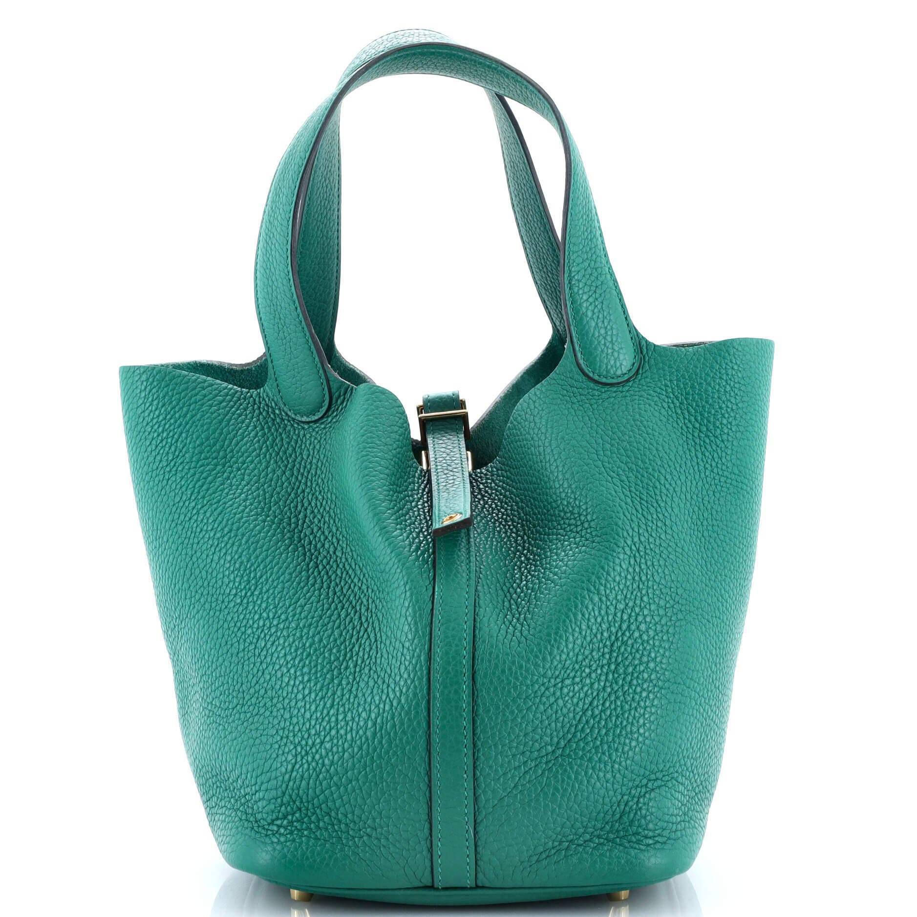 Pre-Owned Hermes Picotin Lock Bag Clemence MM, Main, color, Vert Vertigo