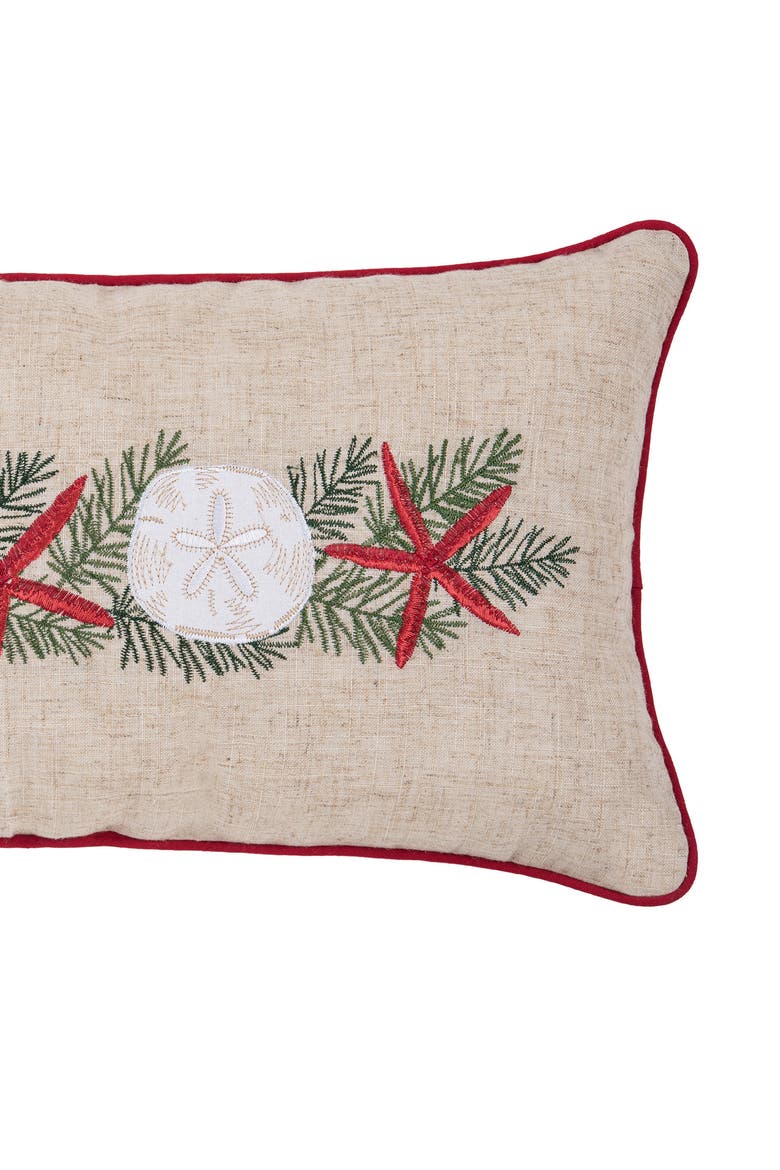 Starfish Garland Pillow, Alternate, color, Beige