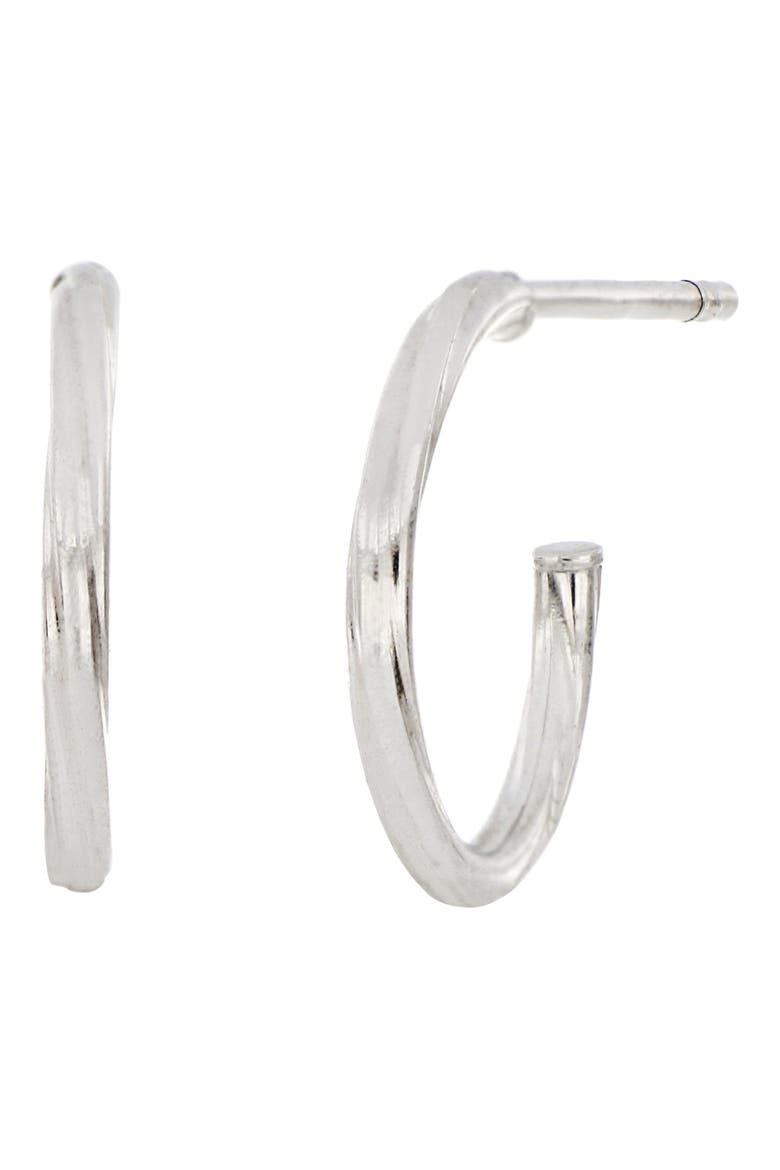 14K Gold Hoop Earrings (Nordstrom Exclusive), Main, color, 14K WHITE GOLD
