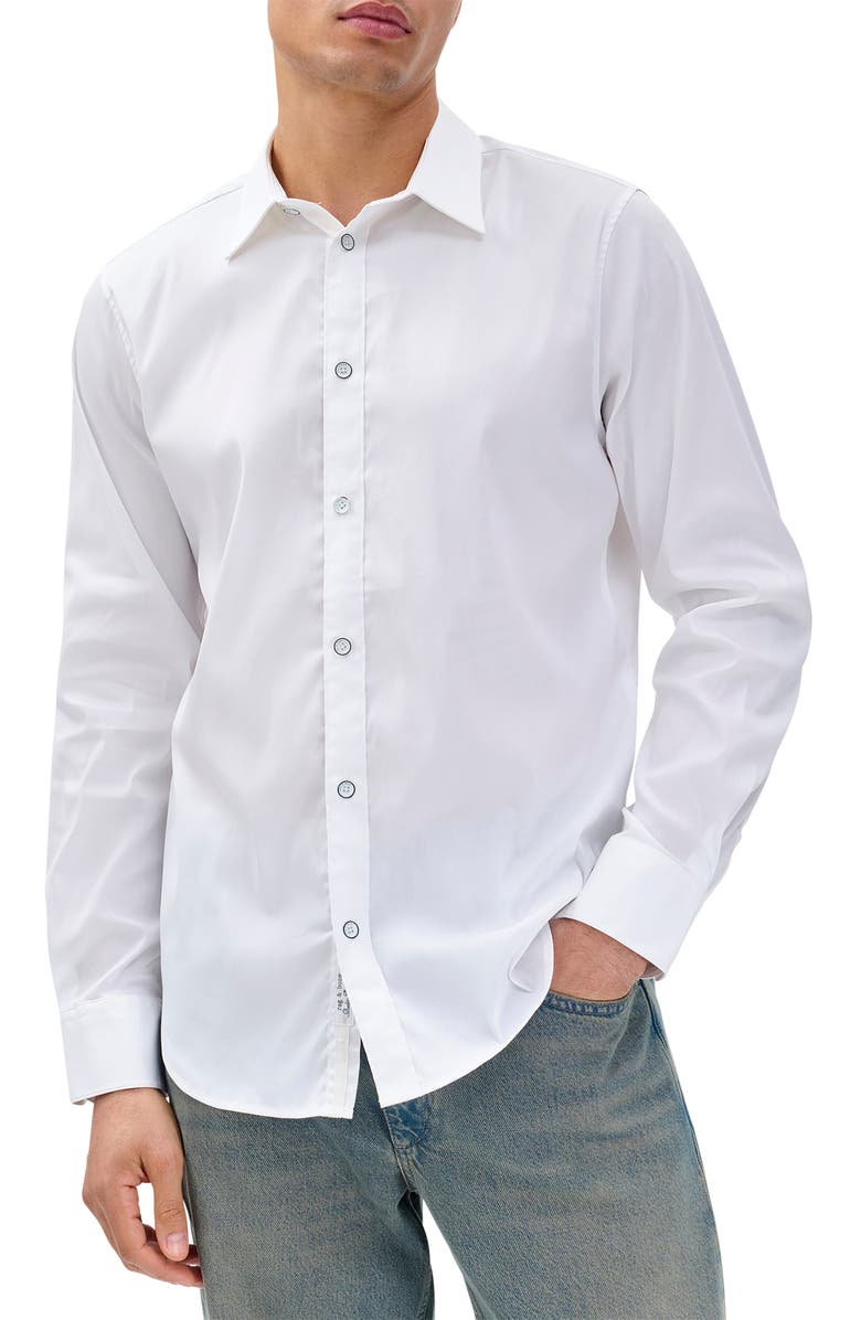 rag & bone Patrick Stretch Poplin Tuxedo Shirt, Main, color, 