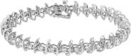 Haus of Brilliance .925 Sterling Silver 1 cttw Prong-Set Diamond Link Bracelet (I-J, I1-I2) - 7.25"
