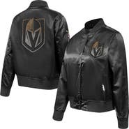 PRO STANDARD Women's Pro Standard  Black Vegas Golden Knights Rhinestone Jewels Satin Full-Snap Jacket