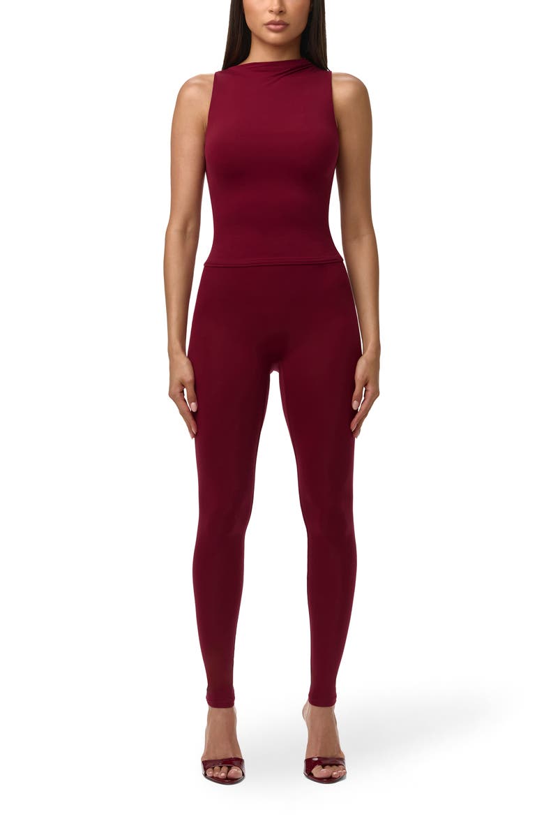 Naked Wardrobe High Waist Leggings, Alternate, color, Sangria