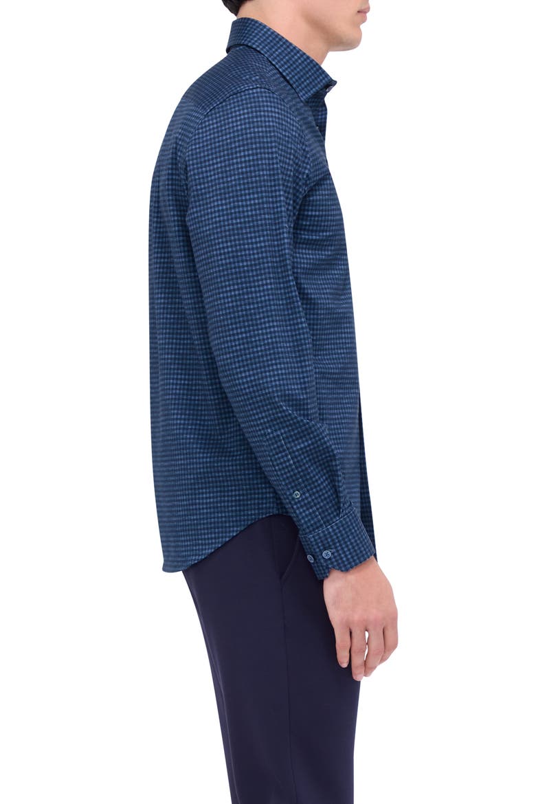 James OoohCotton® Microcheck Button-Up Shirt, Alternate, color, NAVY