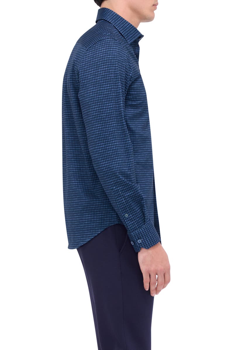 Bugatchi James OoohCotton<sup>®</sup> Microcheck Button-Up Shirt, Alternate, color, Navy