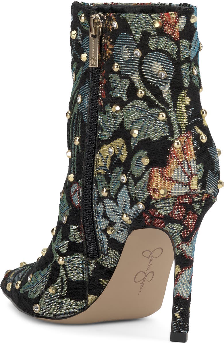 Jessica Simpson Wilonix Pointed Toe Bootie, Alternate, color, Black Floral Multi