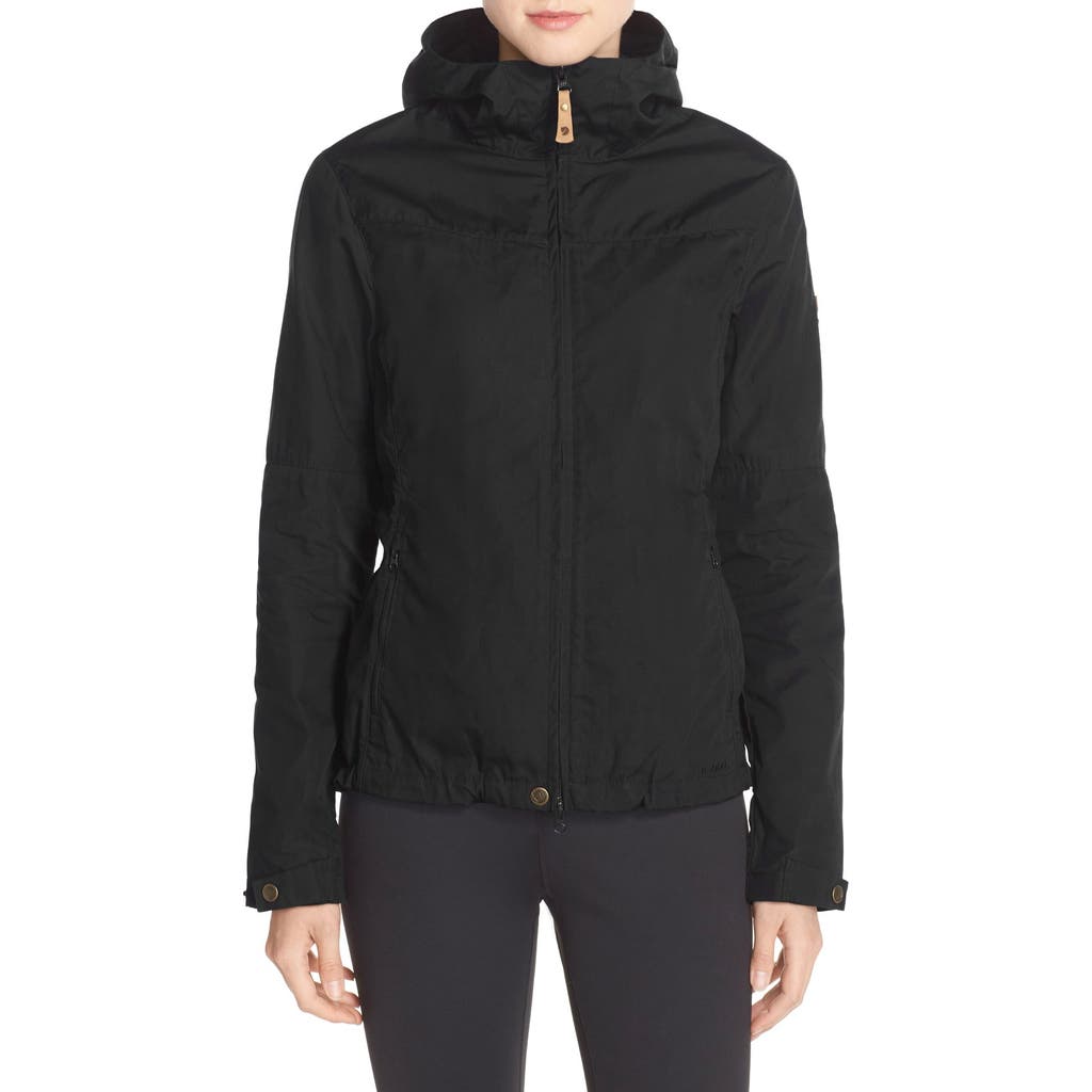 Fjällräven 'Stina' Hooded Water Resistant Jacket in Black  product
