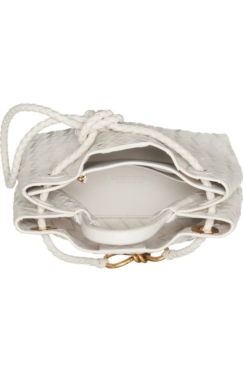 Bottega Veneta Small Andiamo Intrecciato Shoulder Bag, Alternate, color, White/ Brass/ White