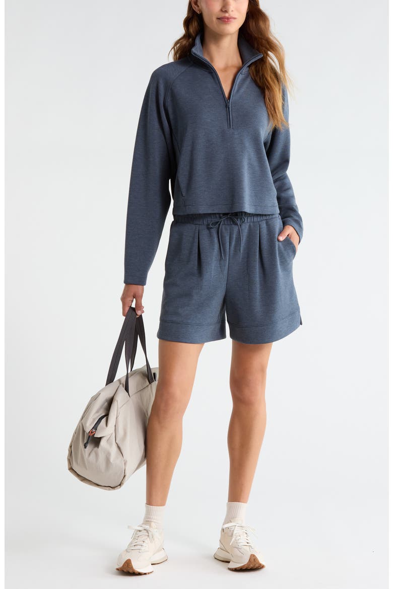 Soft Luxe Half Zip Sweatshirt, Alternate, color, NAVY ARMADA HEATHER