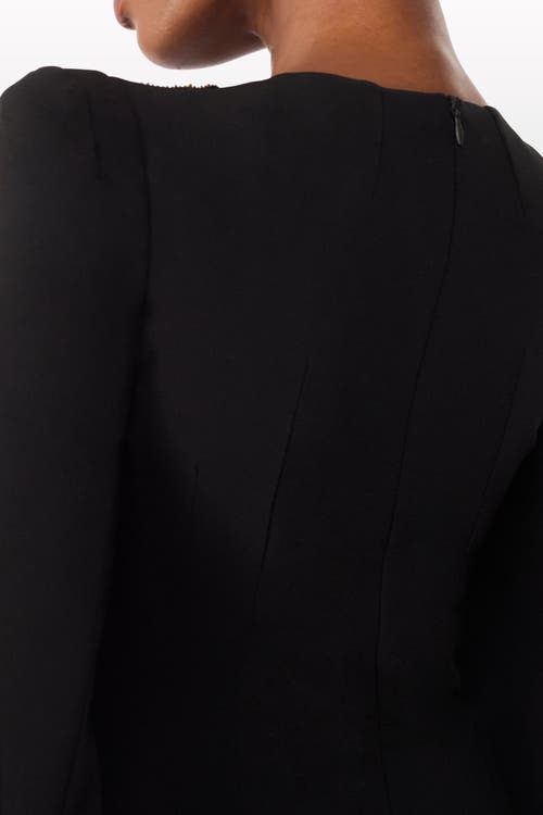 Jenny Packham Love Bow Split-sleeve Midi Dress In Black