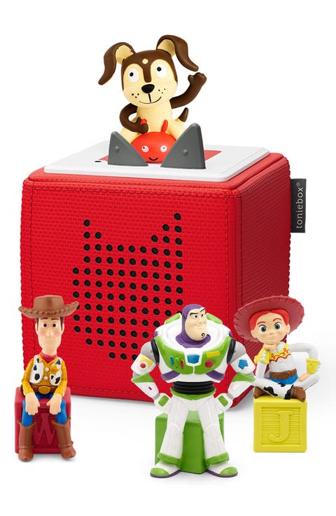 Red Toniebox Playtime Puppy Starter Set & Pixar® 3-Pack Tonie Audio Character Bundle