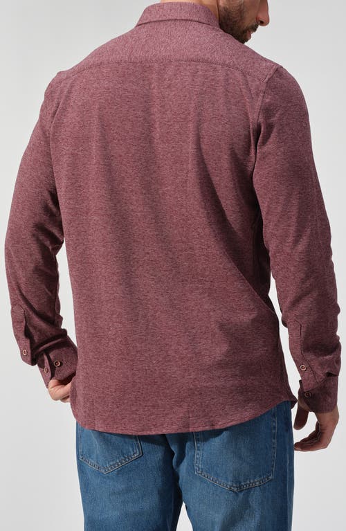 Studio Garnet Los Angeles Mélange Knit Button-down Shirt In Burgundy