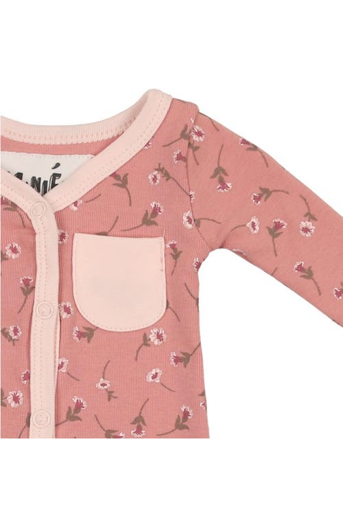 Maniere Floral Knit Fooite In Pink