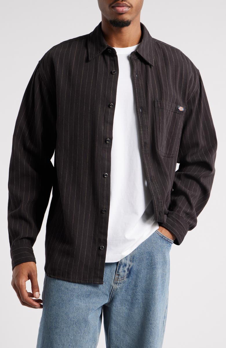 Dickies Service Stripe Button-Up Work Shirt, Main, color,