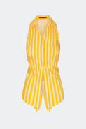 SIMONMILLER Loch Sleeveless Poplin Tie Back Button Up Shirt