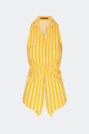 SIMONMILLER Loch Sleeveless Poplin Tie Back Button Up Shirt