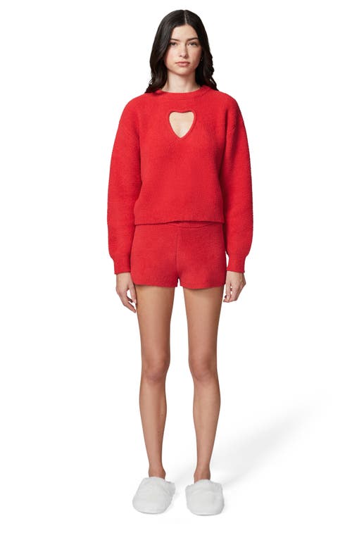 Florence By Mills Cloud Heart Cutout Bouclé Sweater