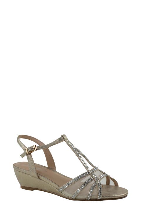 Jilly Embellished Wedge Sandal (Women)
