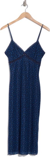 Lace Trim Mesh Dress