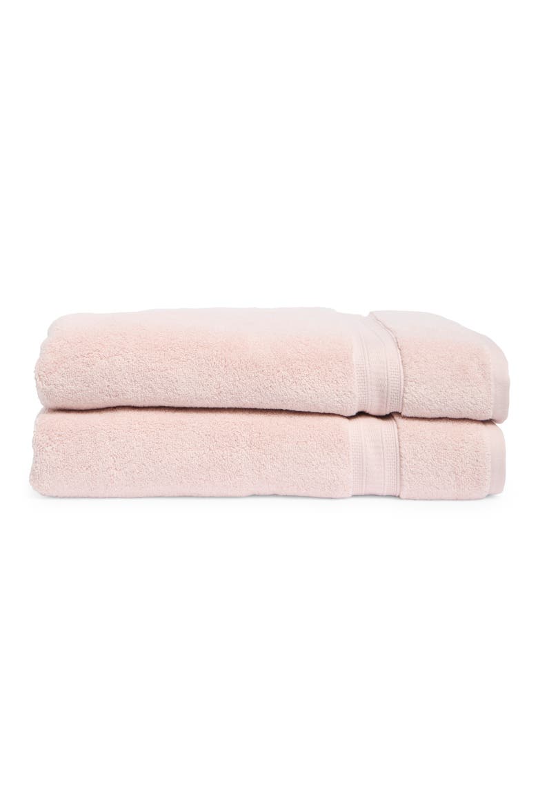Zero Twist 2-Pack Cotton Bath Sheets, Main, color, PINK SEPIA