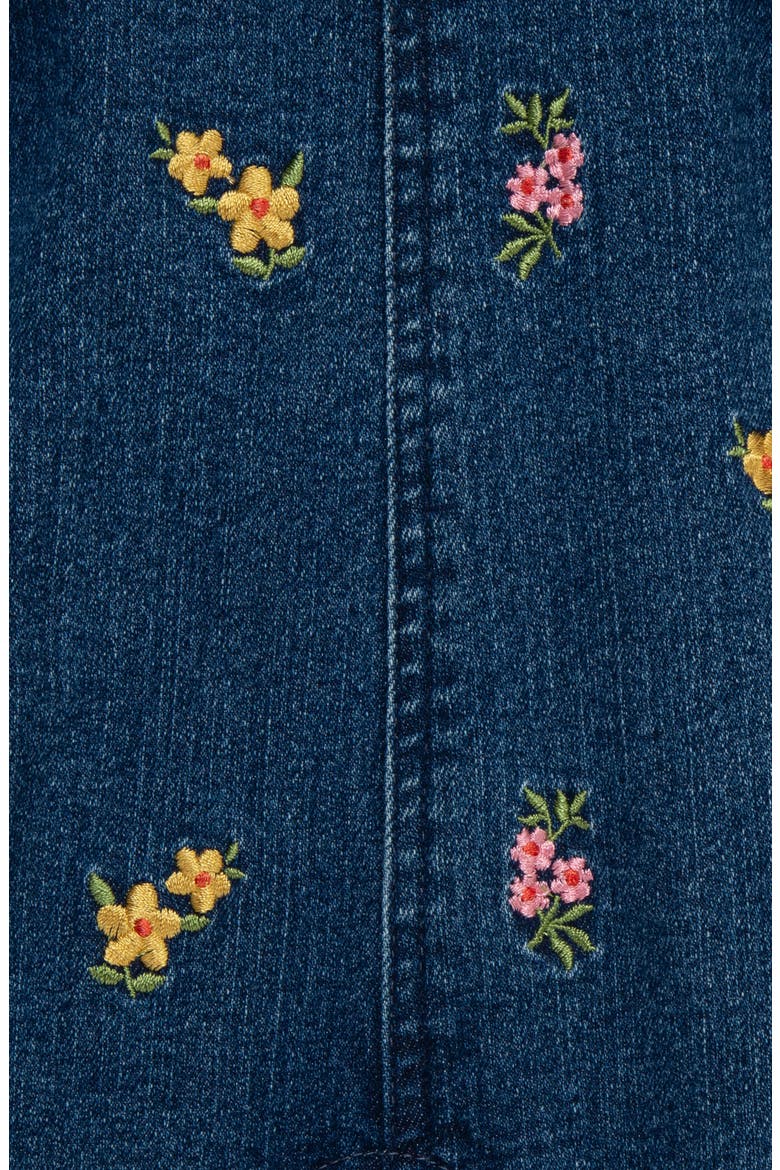 Floral Embroidered Overalls & Shirt Set, Alternate, color, BLUE