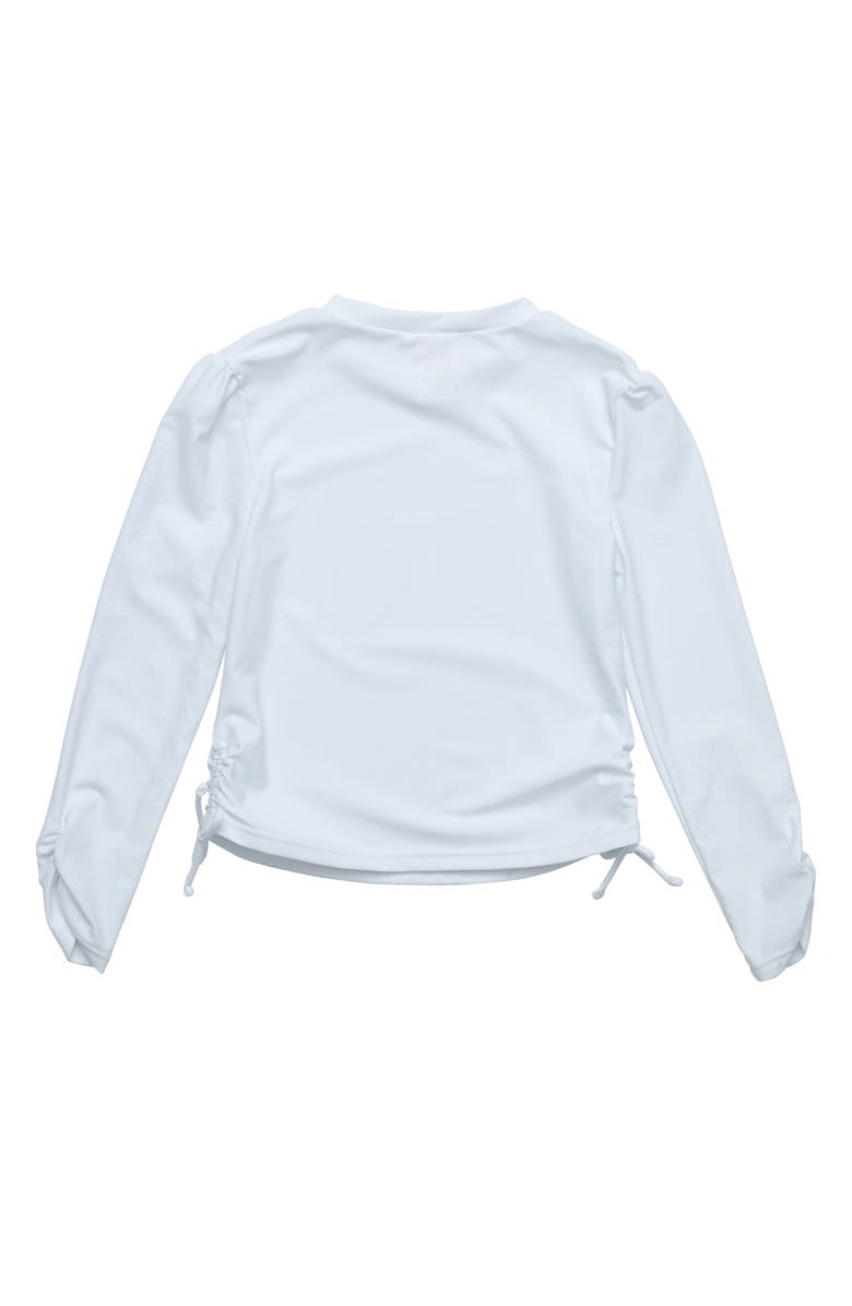 Snapper Rock Kids' Ruched Long Sleeve Rashguard Top, Alternate, color, White