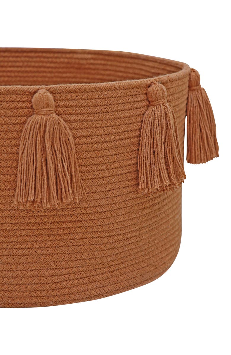 Lorena Canals Tassel Basket, Alternate, color, Chestnut