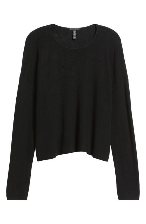 Eileen Fisher Crewneck Wool Sweater In Black