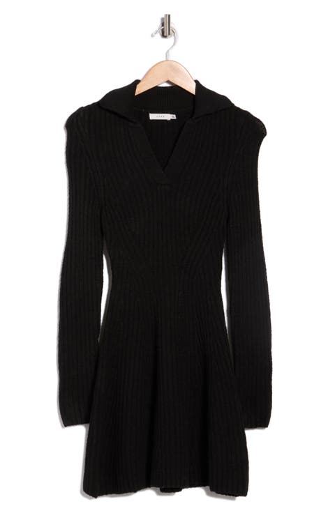 Long Sleeve Ribbed Sweater Dress