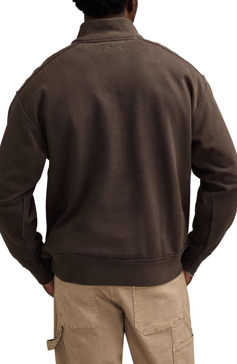Lucky Brand Half Zip Logo Sweatshirt, Alternate, color, Raven