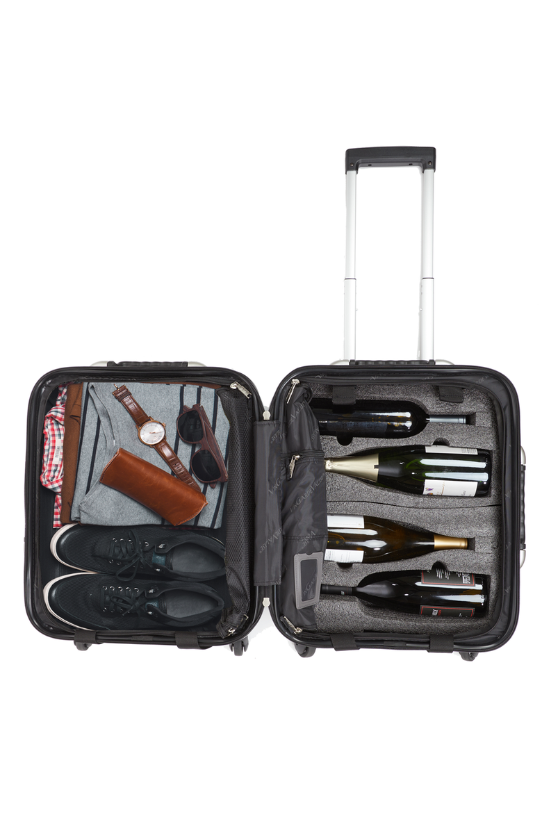 Petite 8-Bottle Wine & Spirits Suitcase, Alternate, color, Burgundy