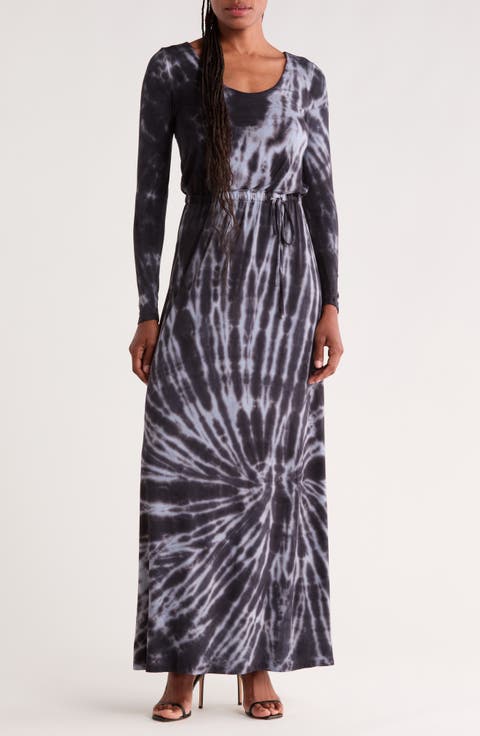 Long Sleeve Tie Waist Maxi Dress