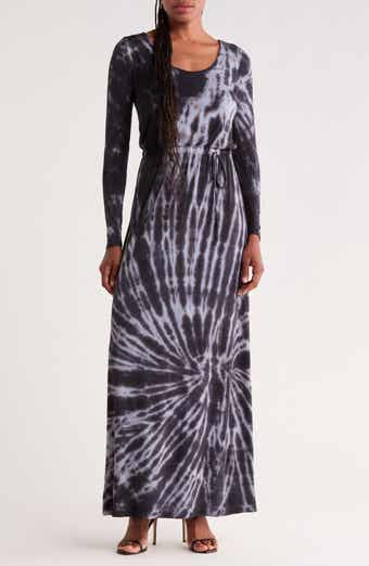 Long Sleeve Tie Waist Maxi Dress