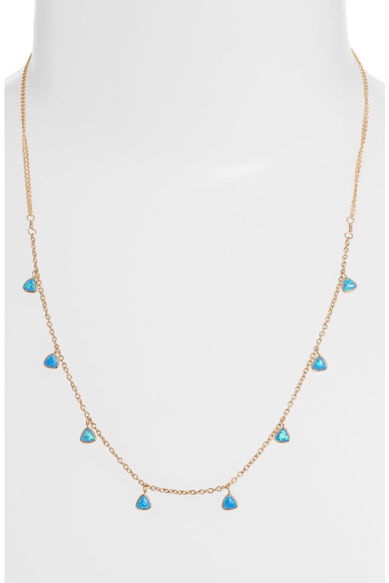 Greycie Shaker Station Necklace, Alternate, color, GOLD/ BLUE