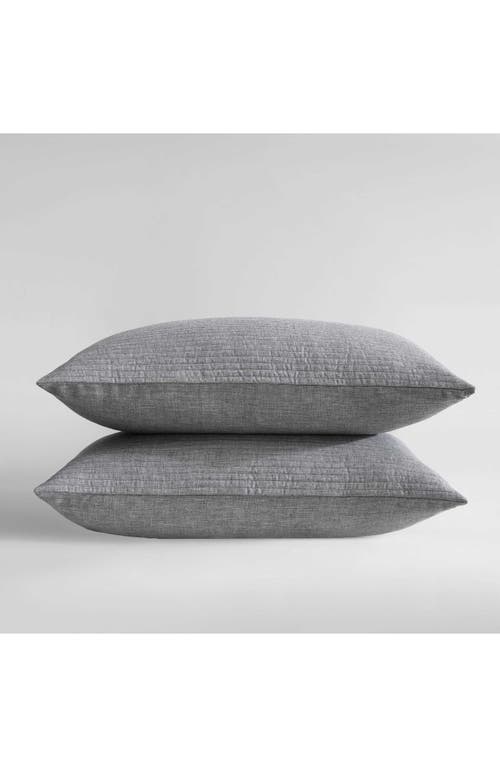 Calvin Klein Mini Channel Stitch Queen Quilt & Shams Set In Dark Grey