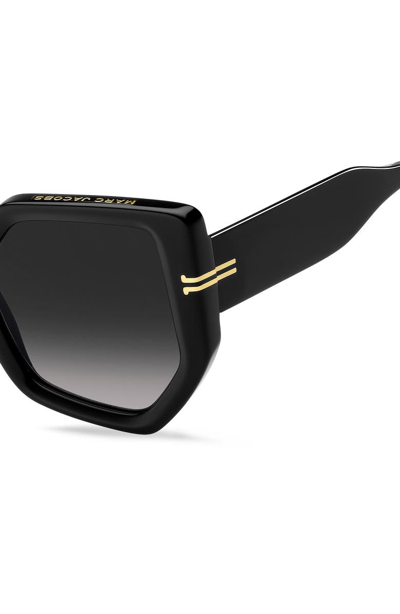 Marc Jacobs Geometric Sunglasses, Alternate, color, Black / Grey Shaded
