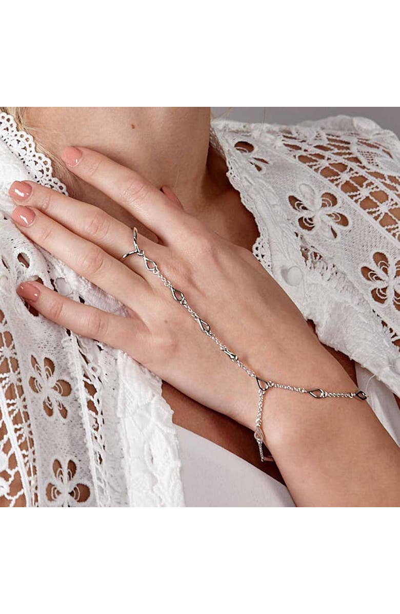 Lucy Quartermaine Petal Hand Chain, Alternate, color, Sterling Silver